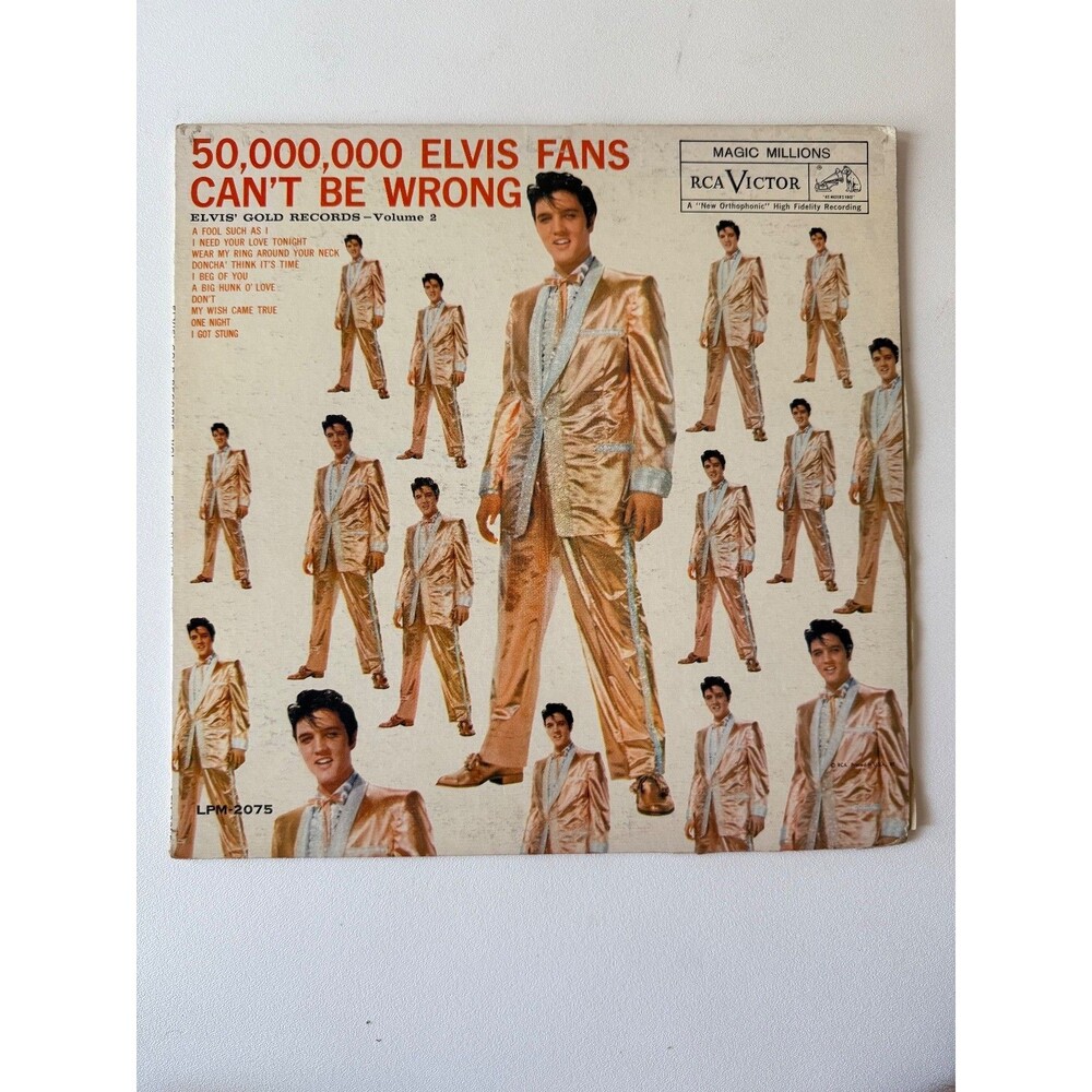 Elvis Presley 50,000,000 Elvis Fans Can't Be Wrong LP Gold Records Vol2 G+ Mono